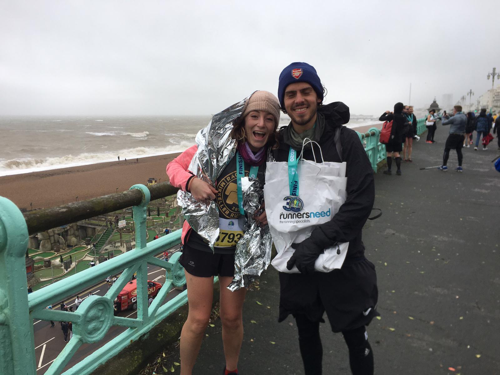 Rosalie and I after completing the Brighton Half Marathon