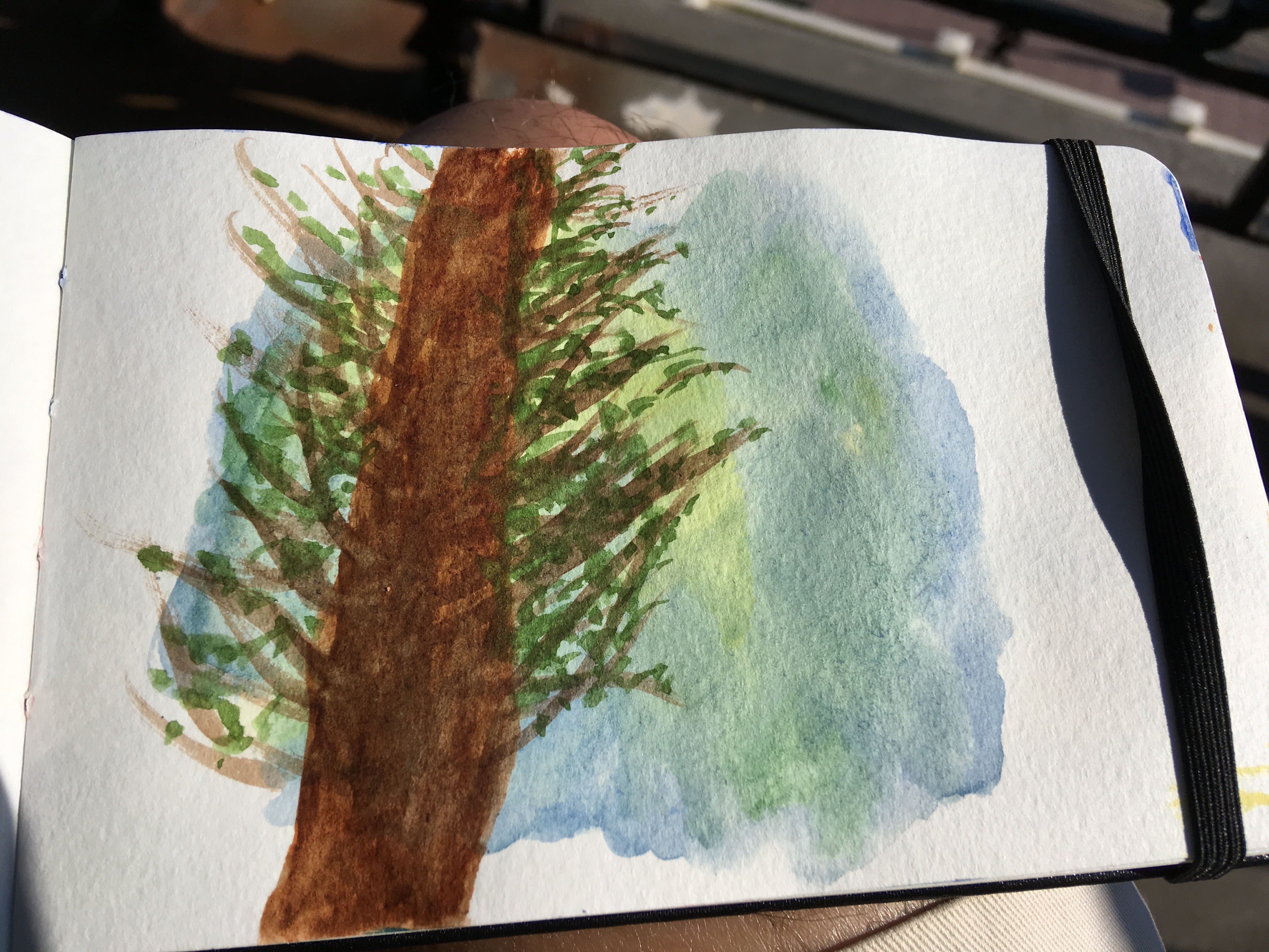 A bad watercolour painting of a tree